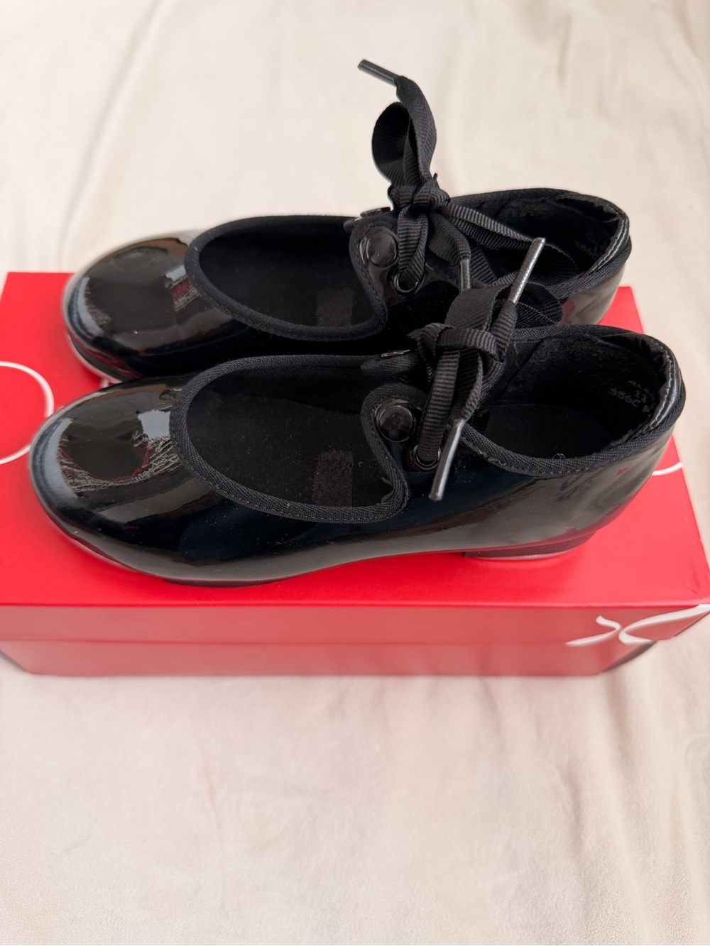 Capezio Black Tap Dance Shoes with Ribbon Ties